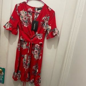 Pretty Little Things Red Floral Dress